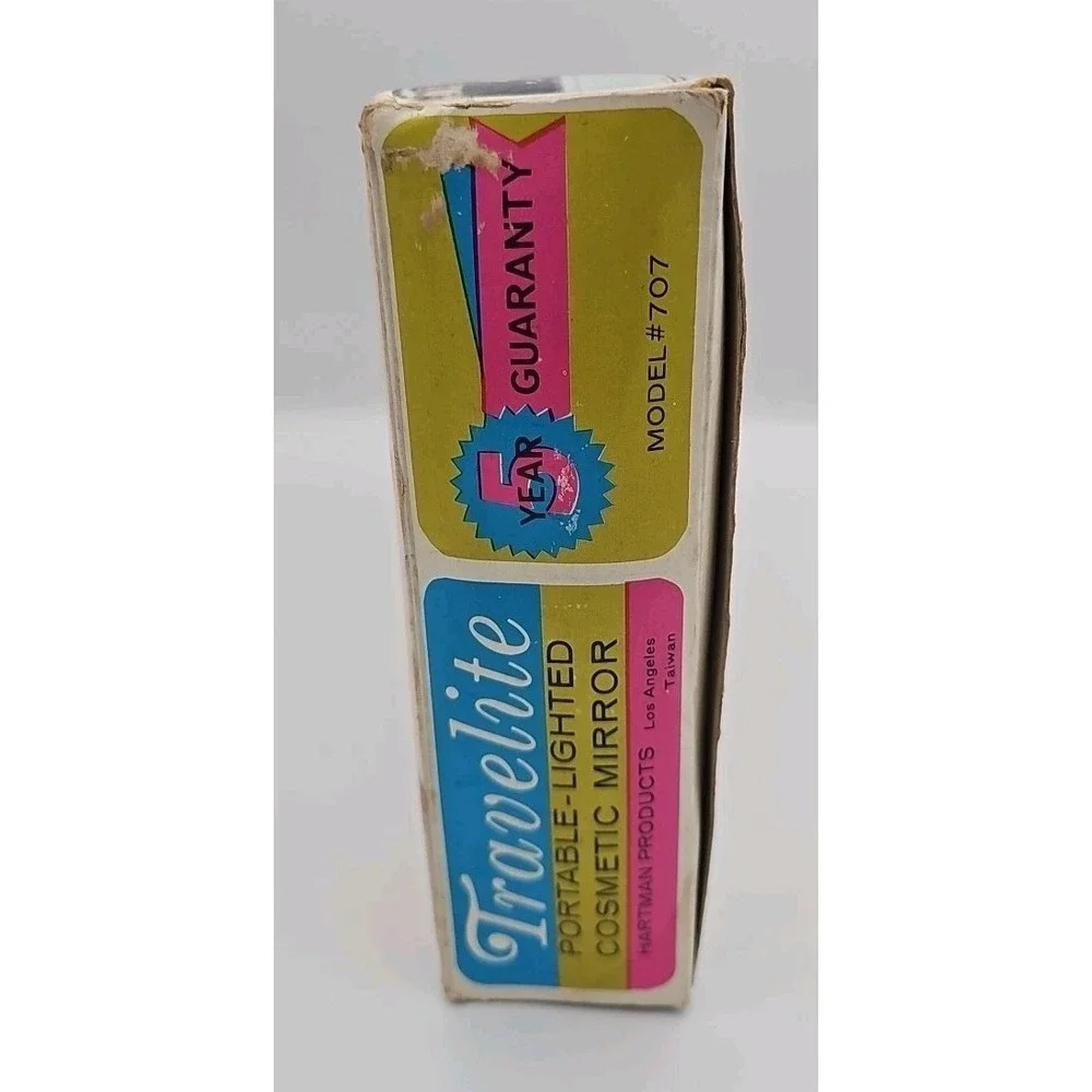 Vtg Electric Travelite Model #707 Makeup Vanity Mirror Lights With Original Box